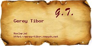 Gerey Tibor névjegykártya